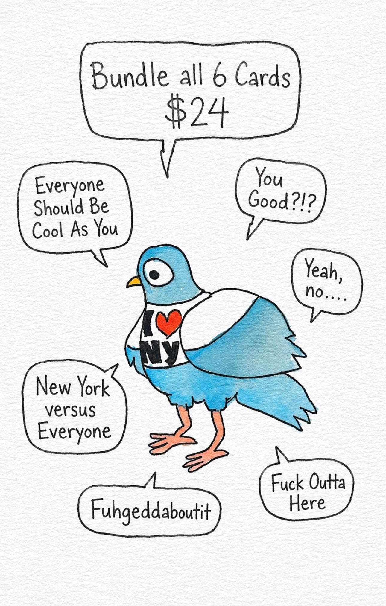 Pigeons w/ Opinions 6 Card Bundle
