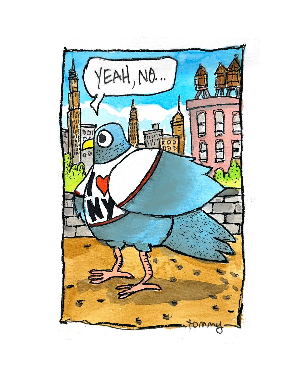 Yeah, no... Pigeons w/ Opinions Greeting Card